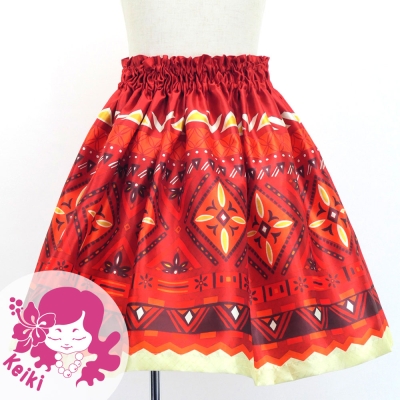 Hula Kids Shantung Pa'u Skirt with Moana Kahiko Print / Luxury Collection / Jp139-1