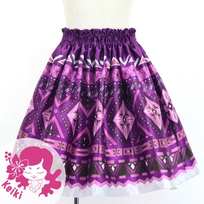 Hula Kids Shantung Pa'u Skirt with Moana Kahiko Print / Luxury Collection / Jp139-2