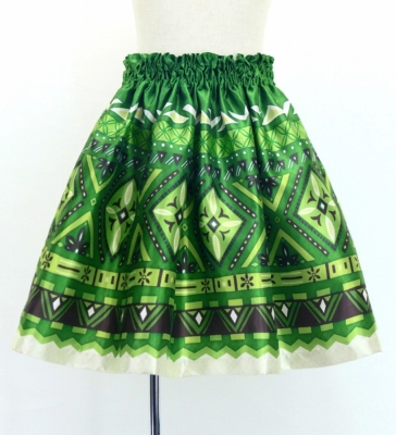 Hula Kids Shantung Pa'u Skirt with Moana Kahiko Print / Luxury Collection / Jp139-4