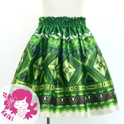Hula Kids Shantung Pa'u Skirt with Moana Kahiko Print / Luxury Collection / Jp139-4