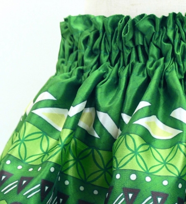 Hula Kids Shantung Pa'u Skirt with Moana Kahiko Print / Luxury Collection / Jp139-4