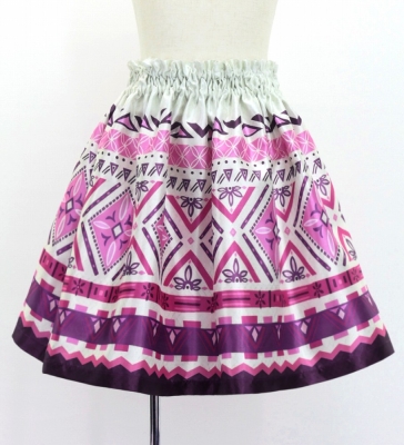 Hula Kids Shantung Pa'u Skirt with Moana Kahiko Print / Luxury Collection / Jp139-5