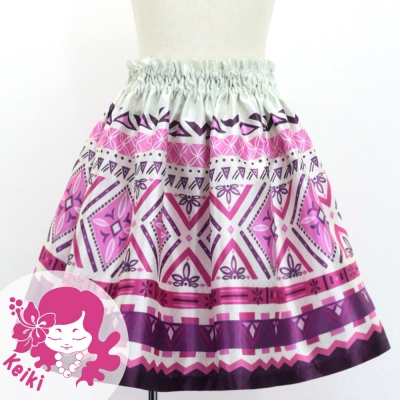Hula Kids Shantung Pa'u Skirt with Moana Kahiko Print / Luxury Collection / Jp139-5