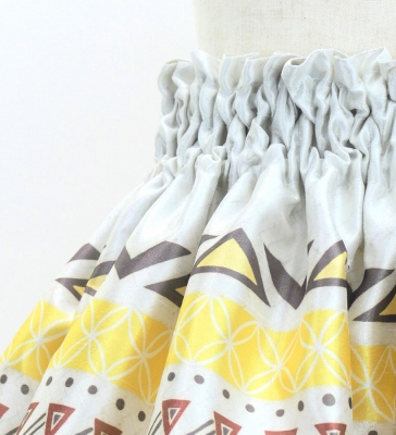 Hula Kids Shantung Pa'u Skirt with Moana Kahiko Print / Luxury Collection / Jp139-6