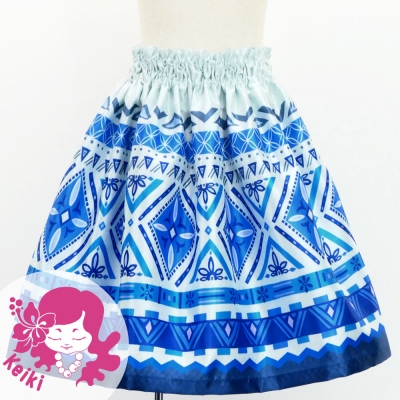 Hula Kids Shantung Pa'u Skirt with Moana Kahiko Print / Luxury Collection / Jp139-7