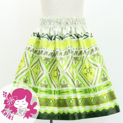 Hula Kids Shantung Pa'u Skirt with Moana Kahiko Print / Luxury Collection / Jp139-8