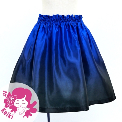 Hula Kids Shantung Pa'u Skirt with Blue & Black  / Luxury Collection / Jp143blbk