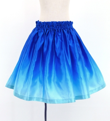 Hula Kids Shantung Pa'u Skirt with Blue & Blue/ Luxury Collection / Jp143blbl
