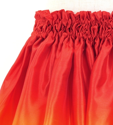 Hula Kids Shantung Pa'u Skirt with Dark Orange & Yellow / Luxury Collection / Jp143dorye