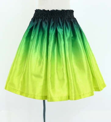 Hula Kids Shantung Pa'u Skirt with Green & Yellow  / Luxury Collection / Jp143grye