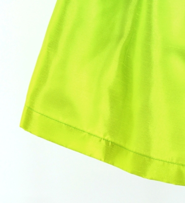 Hula Kids Shantung Pa'u Skirt with Green & Yellow  / Luxury Collection / Jp143grye