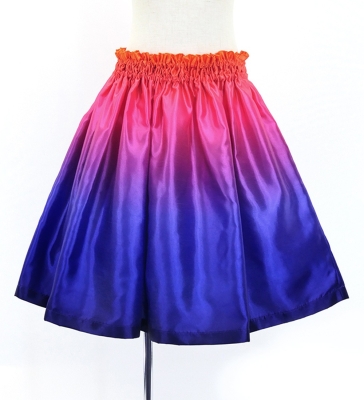 Hula Kids Shantung Pa'u Skirt with Orange & Purple  / Luxury Collection / Jp143orpu