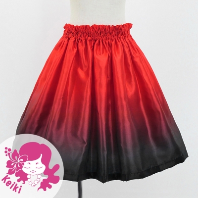 Hula Kids Shantung Pa'u Skirt with Red & Black / Luxury Collection / Jp143rdbk