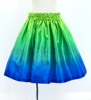 Hula Kids Shantung Pa'u Skirt with YEL GRN & BLU / Luxury Collection / Jp143yegrbl