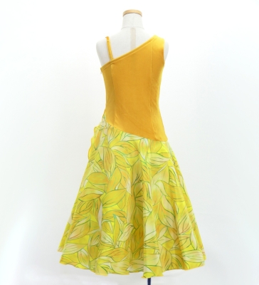 Hula Kids One Shoulder Dress with Ti Leaf/ Luxury Collection / Lemon Yellow / Jp144lm