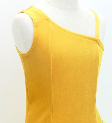 Hula Kids One Shoulder Dress with Ti Leaf/ Luxury Collection / Lemon Yellow / Jp144lm