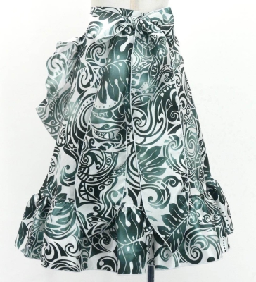 Hula Kids Wrap Skirt with Frills / Kahiko & Honu / White & Black / Jp151