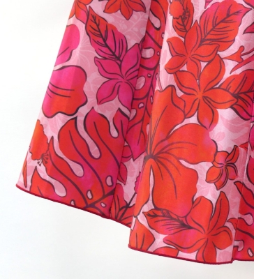Hula Kids Long Dress with Hawaiian Flower Print / Luxury Collection / Red / Jp153rd