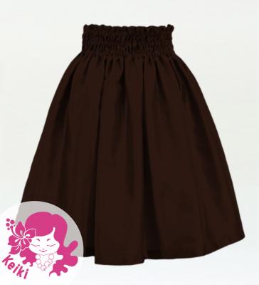 Hula Kids Solid Shantung Pa'u Skirt / Luxury Collection / Dark Brown / Jp154dbr