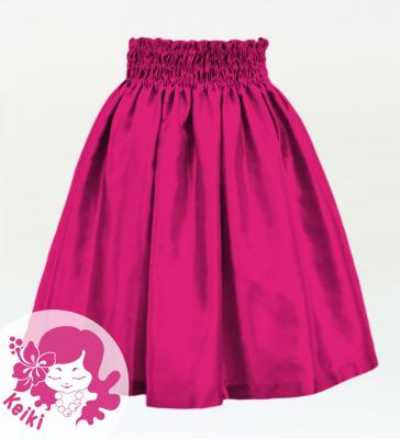 Hula Kids Solid Shantung Pa'u Skirt / Luxury Collection / Dark Pink  / Jp154dpi