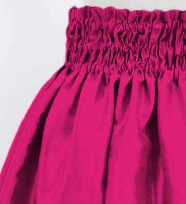 Hula Kids Solid Shantung Pa'u Skirt / Luxury Collection / Dark Pink  / Jp154dpi