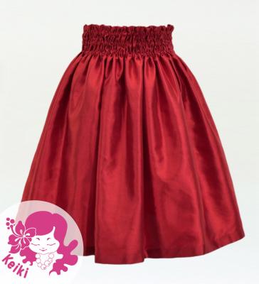 Hula Kids Solid Shantung Pa'u Skirt / Luxury Collection / Dark Red 2 / Jp154drd2