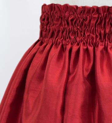 Hula Kids Solid Shantung Pa'u Skirt / Luxury Collection / Dark Red 2 / Jp154drd2