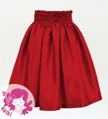 Hula Kids Solid Shantung Pa'u Skirt / Luxury Collection / Dark Red / Jp154drd