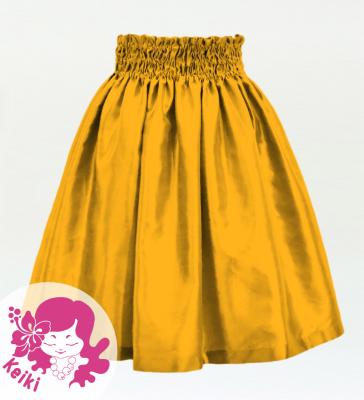 Hula Kids Solid Shantung Pa'u Skirt / Luxury Collection / Dark Yellow / Jp154dye
