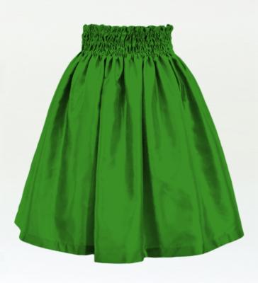Hula Kids Solid Shantung Pa'u Skirt / Luxury Collection / Emerald Green / Jp154egr