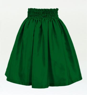 Hula Kids Solid Shantung Pa'u Skirt / Luxury Collection / Green / Jp154gr