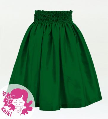Hula Kids Solid Shantung Pa'u Skirt / Luxury Collection / Green / Jp154gr