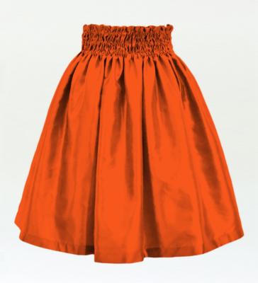Hula Kids Solid Shantung Pa'u Skirt / Luxury Collection / Orange  / Jp154or