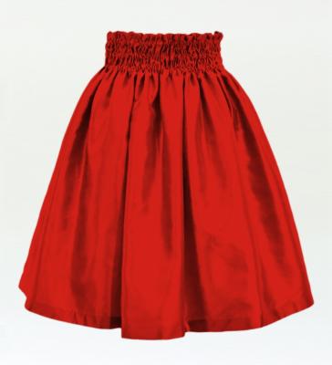 Hula Kids Solid Shantung Pa'u Skirt / Luxury Collection / Red /Jp154rd