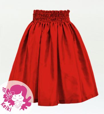 Hula Kids Solid Shantung Pa'u Skirt / Luxury Collection / Red /Jp154rd