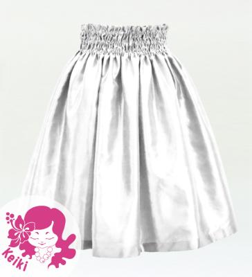Hula Kids Solid Shantung Pa'u Skirt / Luxury Collection / White / Jp154wh