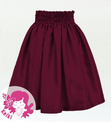 Hula Kids Solid Shantung Pa'u Skirt / Luxury Collection / Wine  / Jp154wi