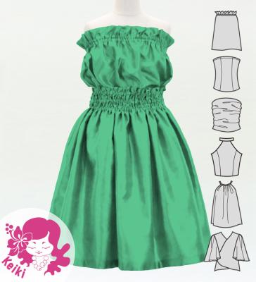 Hula Keiki Solid Shantung Set-Up / Luxury Collection / Aqua / Jp155aq