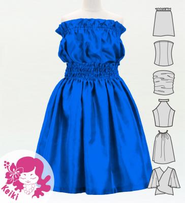 Hula Keiki Solid Shantung Set-Up / Luxury Collection / Blue / Jp155bl