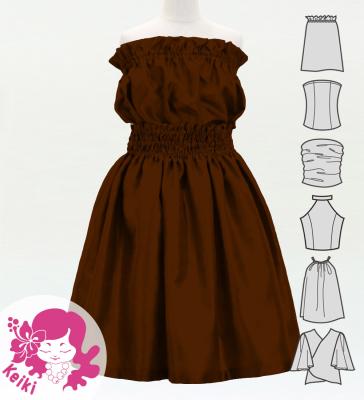Hula Keiki Solid Shantung Set-Up / Luxury Collection / Brown / Jp155br