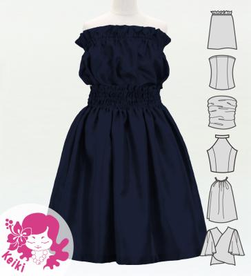 Hula Keiki Solid Shantung Set-Up / Luxury Collection / Dark Blue / Jp155dbl