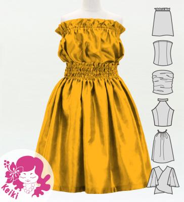 Hula Keiki Solid Shantung Set-Up / Luxury Collection / Dark Yellow / Jp155dye
