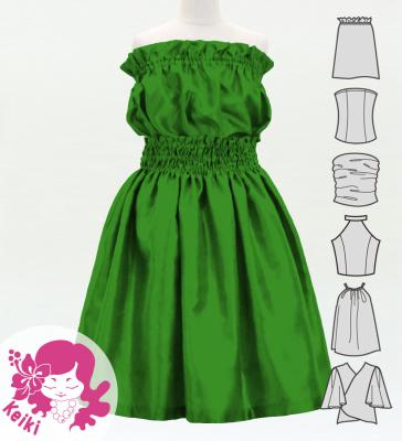 Hula Keiki Solid Shantung Set-Up / Luxury Collection / Emerald Green / Jp155egr