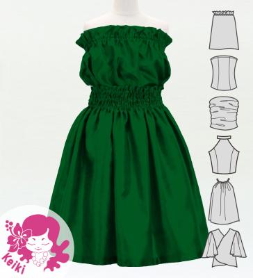 Hula Keiki Solid Shantung Set-Up / Luxury Collection / Green / Jp155gr