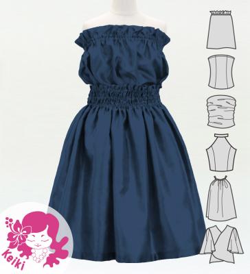 Hula Keiki Solid Shantung Set-Up / Luxury Collection / Gray Blue / Jp155gybl