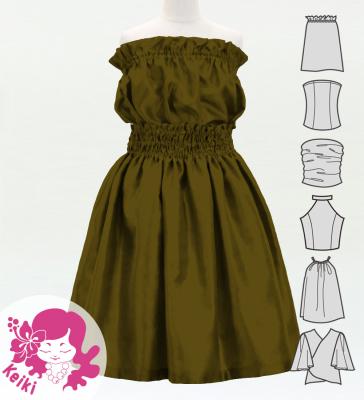 Hula Keiki Solid Shantung Set-Up / Luxury Collection / Khaki / Jp155ka