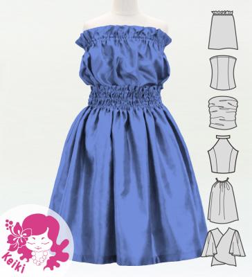 Hula Keiki Solid Shantung Set-Up / Luxury Collection / Marine Blue / Jp155mbl
