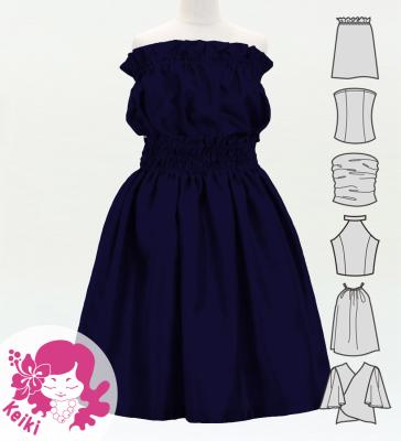 Hula Keiki Solid Shantung Set-Up / Luxury Collection / Navy / Jp155nv