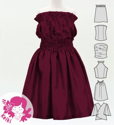 Hula Keiki Solid Shantung Set-Up / Luxury Collection / Wine / Jp155wi