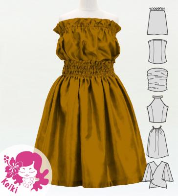 Hula Keiki Solid Shantung Set-Up / Luxury Collection / Yellow Brown / Jp155yebr